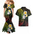 Hawaiian Hibiscus and Plumeria Polynesian Tribal Tattoo Couples Matching Mermaid Dress and Hawaiian Shirt Reggae Color