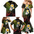 Hawaiian Hibiscus and Plumeria Polynesian Tribal Tattoo Family Matching Mermaid Dress and Hawaiian Shirt Reggae Color