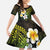 Hawaiian Hibiscus and Plumeria Polynesian Tribal Tattoo Family Matching Short Sleeve Bodycon Dress and Hawaiian Shirt Reggae Color