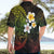 Hawaiian Hibiscus and Plumeria Polynesian Tribal Tattoo Hawaiian Shirt Reggae Color