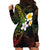 Hawaiian Hibiscus and Plumeria Polynesian Tribal Tattoo Hoodie Dress Reggae Color