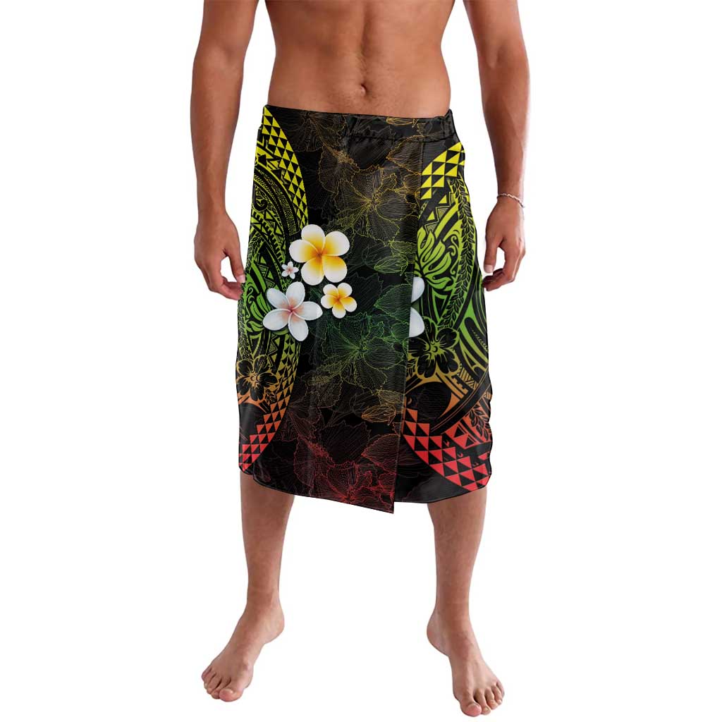 Hawaiian Hibiscus and Plumeria Polynesian Tribal Tattoo Lavalava Reggae Color LT03 Reggae - Polynesian Pride
