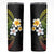 Hawaiian Hibiscus and Plumeria Polynesian Tribal Tattoo Skinny Tumbler Reggae Color