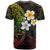 Hawaiian Hibiscus and Plumeria Polynesian Tribal Tattoo T Shirt Reggae Color