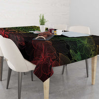 Hawaiian Hibiscus and Plumeria Polynesian Tribal Tattoo Tablecloth Reggae Color LT03 - Polynesian Pride
