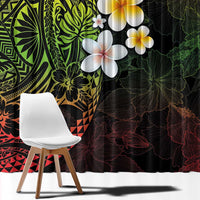 Hawaiian Hibiscus and Plumeria Polynesian Tribal Tattoo Window Curtain Reggae Color LT03 - Polynesian Pride