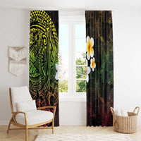Hawaiian Hibiscus and Plumeria Polynesian Tribal Tattoo Window Curtain Reggae Color LT03 - Polynesian Pride