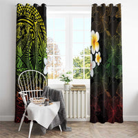 Hawaiian Hibiscus and Plumeria Polynesian Tribal Tattoo Window Curtain Reggae Color LT03 - Polynesian Pride