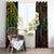 Hawaiian Hibiscus and Plumeria Polynesian Tribal Tattoo Window Curtain Reggae Color