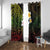 Hawaiian Hibiscus and Plumeria Polynesian Tribal Tattoo Window Curtain Reggae Color