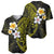 Hawaiian Hibiscus and Plumeria Polynesian Tribal Tattoo Baseball Jersey Yellow Color