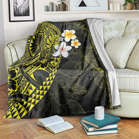 Hawaiian Hibiscus and Plumeria Polynesian Tribal Tattoo Blanket Yellow Color LT03 Yellow - Polynesian Pride