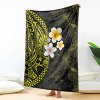 Hawaiian Hibiscus and Plumeria Polynesian Tribal Tattoo Blanket Yellow Color LT03 - Polynesian Pride
