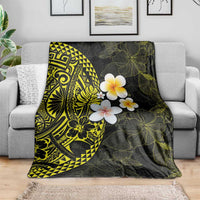 Hawaiian Hibiscus and Plumeria Polynesian Tribal Tattoo Blanket Yellow Color LT03 - Polynesian Pride