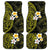 Hawaiian Hibiscus and Plumeria Polynesian Tribal Tattoo Car Mats Yellow Color