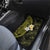 Hawaiian Hibiscus and Plumeria Polynesian Tribal Tattoo Car Mats Yellow Color