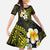 Hawaiian Hibiscus and Plumeria Polynesian Tribal Tattoo Family Matching Mermaid Dress and Hawaiian Shirt Yellow Color