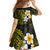 Hawaiian Hibiscus and Plumeria Polynesian Tribal Tattoo Family Matching Mermaid Dress and Hawaiian Shirt Yellow Color