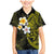 Hawaiian Hibiscus and Plumeria Polynesian Tribal Tattoo Family Matching Mermaid Dress and Hawaiian Shirt Yellow Color