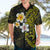 Hawaiian Hibiscus and Plumeria Polynesian Tribal Tattoo Hawaiian Shirt Yellow Color