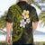 Hawaiian Hibiscus and Plumeria Polynesian Tribal Tattoo Hawaiian Shirt Yellow Color