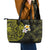 Hawaiian Hibiscus and Plumeria Polynesian Tribal Tattoo Leather Tote Bag Yellow Color