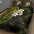 Hawaiian Hibiscus and Plumeria Polynesian Tribal Tattoo Quilt Bed Set Yellow Color