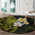 Hawaiian Hibiscus and Plumeria Polynesian Tribal Tattoo Round Carpet Yellow Color