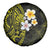 Hawaiian Hibiscus and Plumeria Polynesian Tribal Tattoo Spare Tire Cover Yellow Color