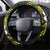 Hawaiian Hibiscus and Plumeria Polynesian Tribal Tattoo Steering Wheel Cover Yellow Color