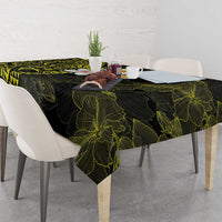 Hawaiian Hibiscus and Plumeria Polynesian Tribal Tattoo Tablecloth Yellow Color LT03 - Polynesian Pride
