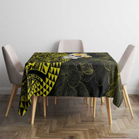 Hawaiian Hibiscus and Plumeria Polynesian Tribal Tattoo Tablecloth Yellow Color LT03 - Polynesian Pride