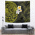 Hawaiian Hibiscus and Plumeria Polynesian Tribal Tattoo Tapestry Yellow Color