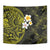 Hawaiian Hibiscus and Plumeria Polynesian Tribal Tattoo Tapestry Yellow Color