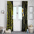 Hawaiian Hibiscus and Plumeria Polynesian Tribal Tattoo Window Curtain Yellow Color