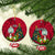 Niue Christmas Ceramic Ornament Coat of Arms and Polynesian Tattoo Xmas Element Christmas Red Vibe LT03 Circle Red - Polynesian Pride