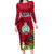 Niue Christmas Family Matching Long Sleeve Bodycon Dress and Hawaiian Shirt Coat of Arms and Polynesian Tattoo Xmas Element Christmas Red Vibe LT03 Mom's Dress Red - Polynesian Pride