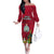 Niue Christmas Family Matching Off Shoulder Long Sleeve Dress and Hawaiian Shirt Coat of Arms and Polynesian Tattoo Xmas Element Christmas Red Vibe LT03 Mom's Dress Red - Polynesian Pride