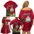 Niue Christmas Family Matching Off Shoulder Short Dress and Hawaiian Shirt Coat of Arms and Polynesian Tattoo Xmas Element Christmas Red Vibe LT03 - Polynesian Pride