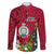 Niue Christmas Family Matching Off Shoulder Short Dress and Hawaiian Shirt Coat of Arms and Polynesian Tattoo Xmas Element Christmas Red Vibe LT03 Dad's Shirt - Long Sleeve Red - Polynesian Pride