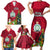 Niue Christmas Family Matching Short Sleeve Bodycon Dress and Hawaiian Shirt Coat of Arms and Polynesian Tattoo Xmas Element Christmas Red Vibe LT03 - Polynesian Pride