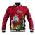 Personalised Niue Christmas Baseball Jacket Coat of Arms and Polynesian Tattoo Xmas Element Christmas Red Vibe LT03 Unisex Red - Polynesian Pride