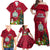 Personalised Niue Christmas Family Matching Off Shoulder Maxi Dress and Hawaiian Shirt Coat of Arms and Polynesian Tattoo Xmas Element Christmas Red Vibe LT03 - Polynesian Pride