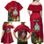 Personalised Niue Christmas Family Matching Off Shoulder Maxi Dress and Hawaiian Shirt Coat of Arms and Polynesian Tattoo Xmas Element Christmas Red Vibe LT03 - Polynesian Pride