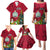 Personalised Niue Christmas Family Matching Puletasi Dress and Hawaiian Shirt Coat of Arms and Polynesian Tattoo Xmas Element Christmas Red Vibe LT03 - Polynesian Pride