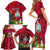 Personalised Niue Christmas Family Matching Short Sleeve Bodycon Dress and Hawaiian Shirt Coat of Arms and Polynesian Tattoo Xmas Element Christmas Red Vibe LT03 - Polynesian Pride