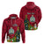 Personalised Niue Christmas Hoodie Coat of Arms and Polynesian Tattoo Xmas Element Christmas Red Vibe LT03 - Polynesian Pride