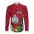 Personalised Niue Christmas Long Sleeve Button Shirt Coat of Arms and Polynesian Tattoo Xmas Element Christmas Red Vibe LT03 Unisex Red - Polynesian Pride