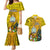 Niue Christmas Couples Matching Mermaid Dress and Hawaiian Shirt Coat of Arms and Polynesian Tattoo Xmas Element Christmas Yellow Vibe LT03 Yellow - Polynesian Pride