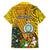 Niue Christmas Family Matching Long Sleeve Bodycon Dress and Hawaiian Shirt Coat of Arms and Polynesian Tattoo Xmas Element Christmas Yellow Vibe LT03 - Polynesian Pride